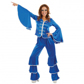 Disfraz Cantante de Pop Azul para Mujeres
