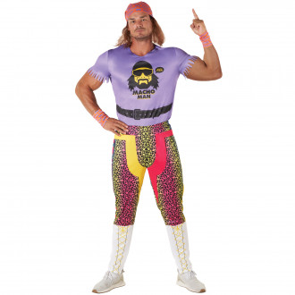 Disfraz de Lucha Libre Macho Man Randy Savage WWE Adulto Púrpura