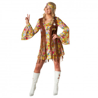 Disfraz de Hippie Amarilla Para Mujeres
