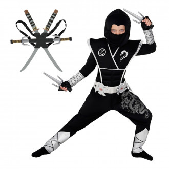 Kids Silver Dragon Ninja Costume