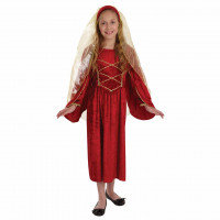 Disfraz Princesa Medieval Niña Tudor Rojo