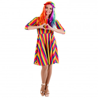 Disfraz de Vestido arcoíris para Mujer