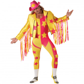 Disfraz de Lucha Libre Macho Man Randy Savage WWE Amarillo Adulto