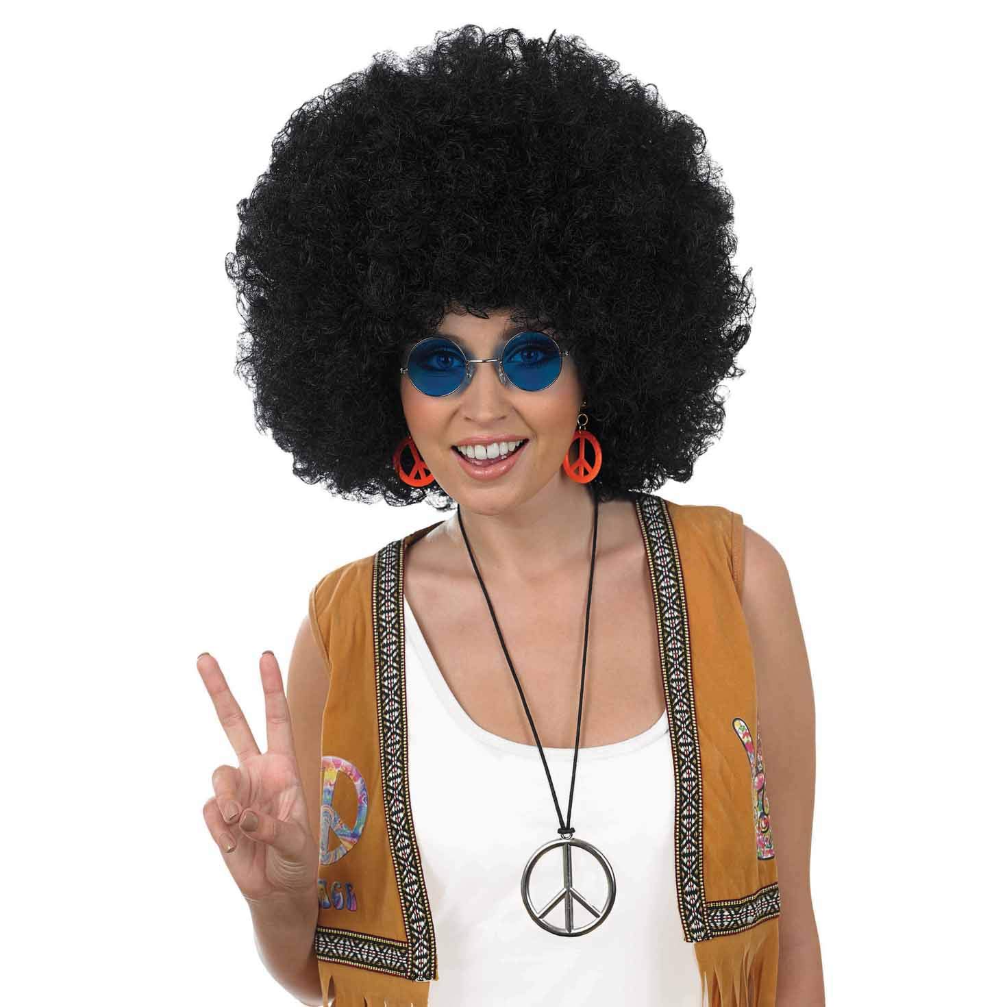 Peluca Afro Negra Grande