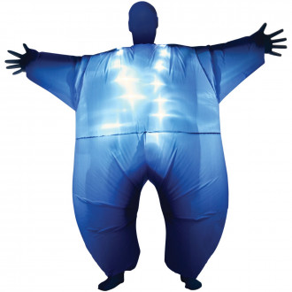 Disfraz de Morphsuit Gigante Azul Hinchable con Luz