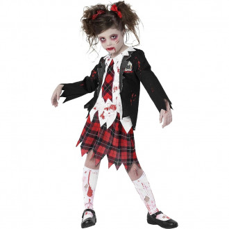 Disfraz de colegiala zombie para niños