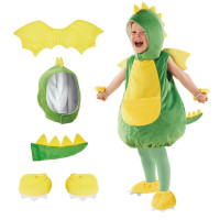 Disfraz verde de dragón para niños pequeños