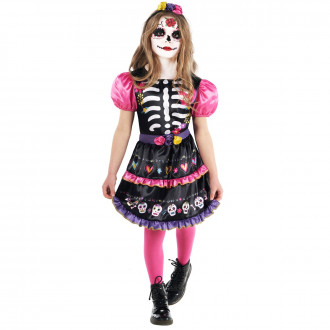 Disfraz de esqueleto del Día de los Muertos para niños