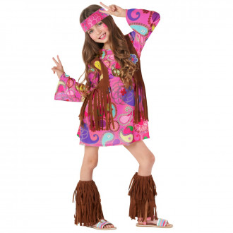 Disfraz de Hippie Rosa para Niña