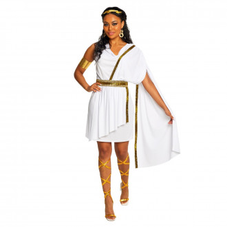 Disfraz de toga romana blanca para mujer